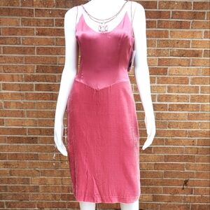 Papell Boutique Evening Dress- Pink Silk Bottom & Sheer Chest Sz 4